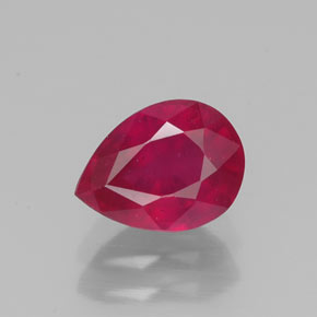 Rubino naturale rosso da 1,56 ct, taglio a pera, VS-SI