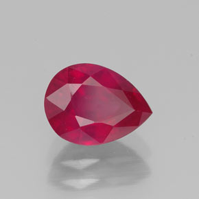Rubino naturale rosso da 1,56 ct, taglio a pera, VS-SI
