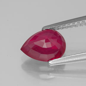 Rubino naturale rosso da 1,56 ct, taglio a pera, VS-SI