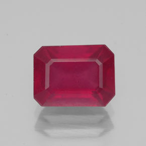 Rubino naturale rosso da 2,37 ct, taglio smeraldo, VS-SI