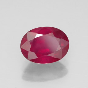 Rubino naturale rosso da 1,75 ct, taglio ovale, SI