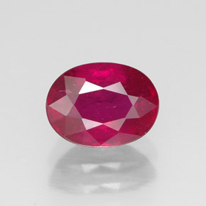 Rubino naturale rosso da 1,75 ct, taglio ovale, VS-SI