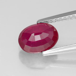 Rubino naturale rosso da 1,75 ct, taglio ovale, VS-SI