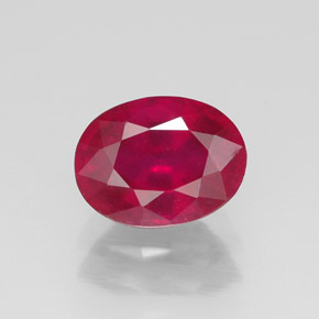 Rubino naturale rosso da 1,62 ct, taglio ovale, VS-SI