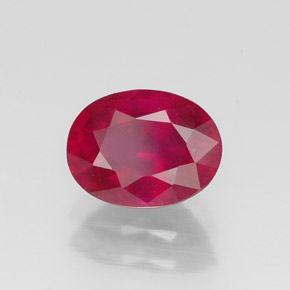 Rubino naturale rosso da 1,62 ct, taglio ovale, VS-SI