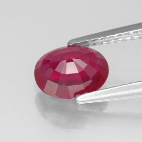 Rubino naturale rosso da 1,62 ct, taglio ovale, VS-SI