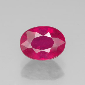 Rubino naturale rosso da 1,95 ct, taglio ovale, VS-SI