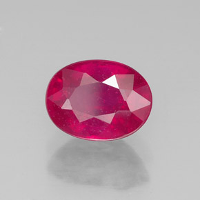 Rubino naturale rosso da 1,95 ct, taglio ovale, VS-SI