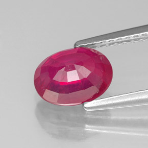Rubino naturale rosso da 1,95 ct, taglio ovale, VS-SI