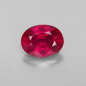Rubino naturale rosso da 1,60 ct, taglio ovale, VS-SI