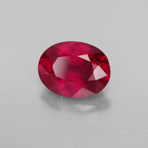 Rubino naturale rosso da 1,60 ct, taglio ovale, VS-SI