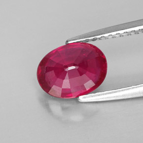 Rubino naturale rosso da 1,60 ct, taglio ovale, VS-SI