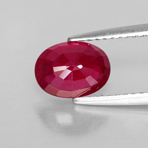 Rubino naturale rosso da 1,83 ct, taglio ovale, VS-SI