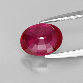 Rubino naturale rosso da 1,78 ct, taglio ovale, VS-SI