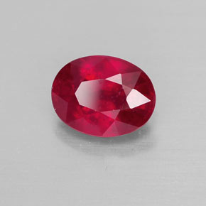 Rubino naturale rosso da 1,76 ct, taglio ovale, VS-SI