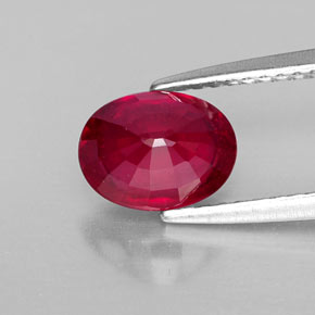 Rubino naturale rosso da 1,76 ct, taglio ovale, VS-SI