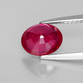Rubino naturale rosso da 1,81 ct, taglio ovale, VS-SI