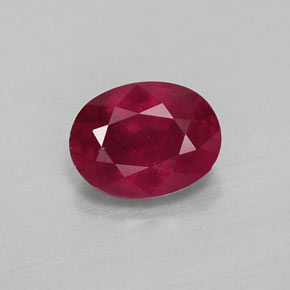 Rubino naturale rosso da 1,82 ct, taglio ovale, VS-SI
