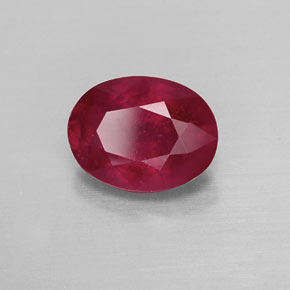 Rubino naturale rosso da 1,82 ct, taglio ovale, VS-SI