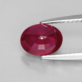 Rubino naturale rosso da 1,82 ct, taglio ovale, VS-SI