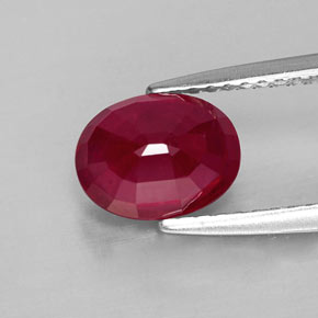 Rubino naturale rosso da 2,11 ct, taglio ovale, VS-SI
