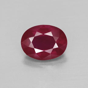 Rubino naturale rosso da 1,83 ct, taglio ovale, VS-SI