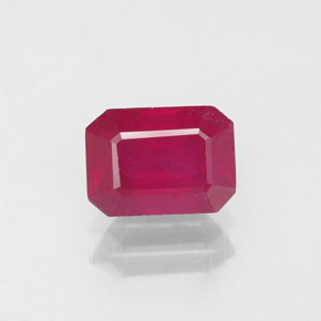 Rubino naturale rosso da 1,47 ct, taglio smeraldo, VS-SI