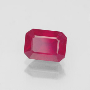 Rubino naturale rosso da 1,47 ct, taglio smeraldo, VS-SI