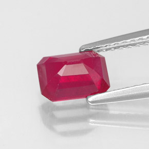 Rubino naturale rosso da 1,47 ct, taglio smeraldo, VS-SI