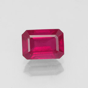 Rubino naturale rosso da 1,54 ct, taglio smeraldo, VS-SI