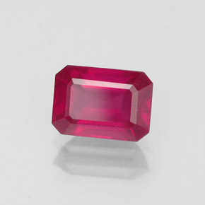 Rubino naturale rosso da 1,54 ct, taglio smeraldo, VS-SI