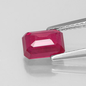 Rubino naturale rosso da 1,54 ct, taglio smeraldo, VS-SI