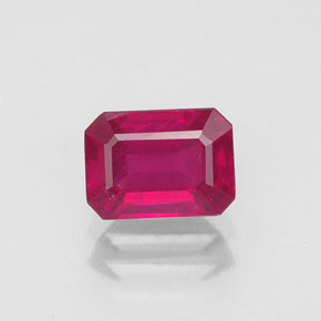 Rubino naturale rosso da 1,50 ct, taglio smeraldo, VS-SI