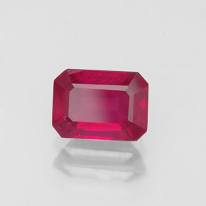 Rubino naturale rosso da 1,50 ct, taglio smeraldo, VS-SI