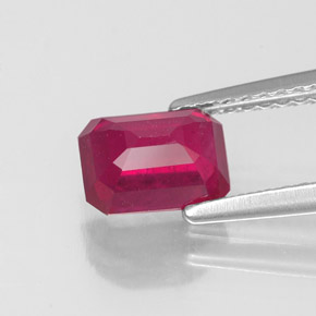 Rubino naturale rosso da 1,50 ct, taglio smeraldo, VS-SI