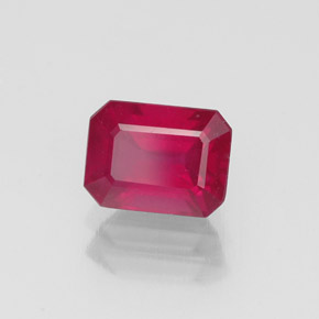 Rubino naturale rosso da 1,52 ct, taglio smeraldo, VS-SI
