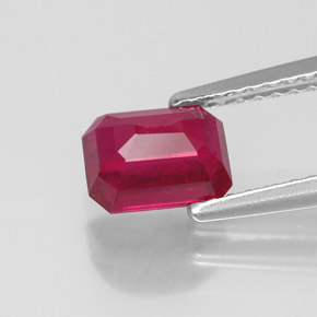 Rubino naturale rosso da 1,52 ct, taglio smeraldo, VS-SI