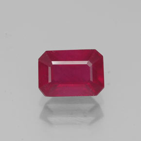 Rubino naturale rosso da 1,47 ct, taglio smeraldo, VS-SI