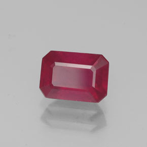 Rubino naturale rosso da 1,47 ct, taglio smeraldo, VS-SI