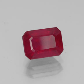 Rubino naturale rosso da 1,69 ct, taglio smeraldo, VS-SI