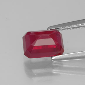 Rubino naturale rosso da 1,69 ct, taglio smeraldo, VS-SI