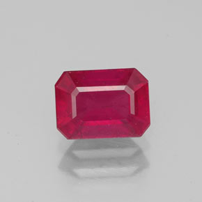 Rubino naturale rosso da 1,50 ct, taglio smeraldo, VS-SI