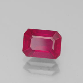 Rubino naturale rosso da 1,50 ct, taglio smeraldo, VS-SI
