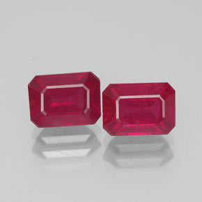 Rubino naturale rosso da  ct, taglio smeraldo, VS-SI
