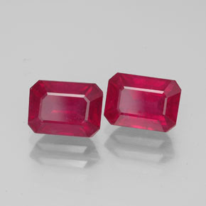 Rubino naturale rosso da  ct, taglio smeraldo, VS-SI