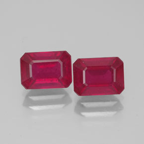 Rubino naturale rosso da  ct, taglio smeraldo, VS-SI
