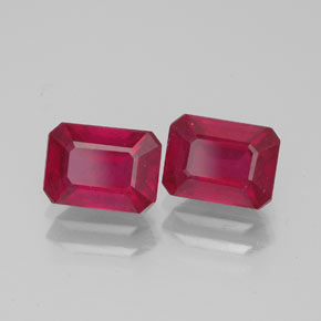 Rubino naturale rosso da  ct, taglio smeraldo, VS-SI