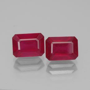 Rubino naturale rosso da  ct, taglio smeraldo, VS-SI
