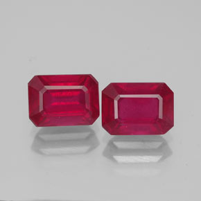 Rubino naturale rosso da  ct, taglio smeraldo, VS-SI