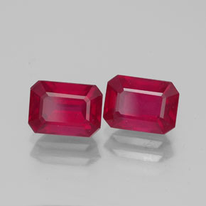 Rubino naturale rosso da  ct, taglio smeraldo, VS-SI